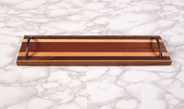 Sapele, Walnut, Maple and Oak Serving Board with Handles
