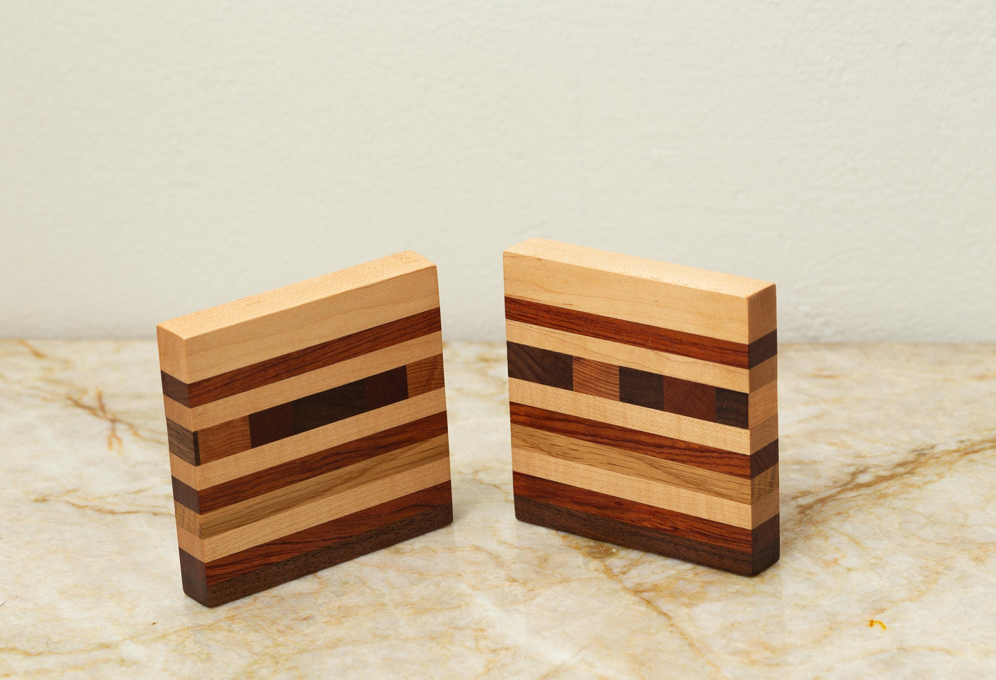 Handmade Wood Coaster Pair